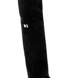 BOTTES NOIRES HAUTES ÉLÉGANCE – TALON CARRÉ - Casualmode.fr