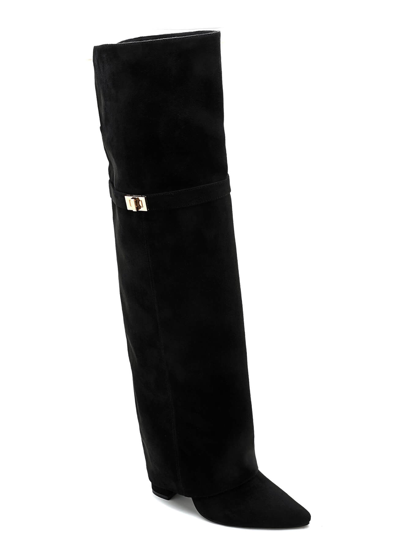 BOTTES NOIRES HAUTES ÉLÉGANCE – TALON CARRÉ - Casualmode.fr