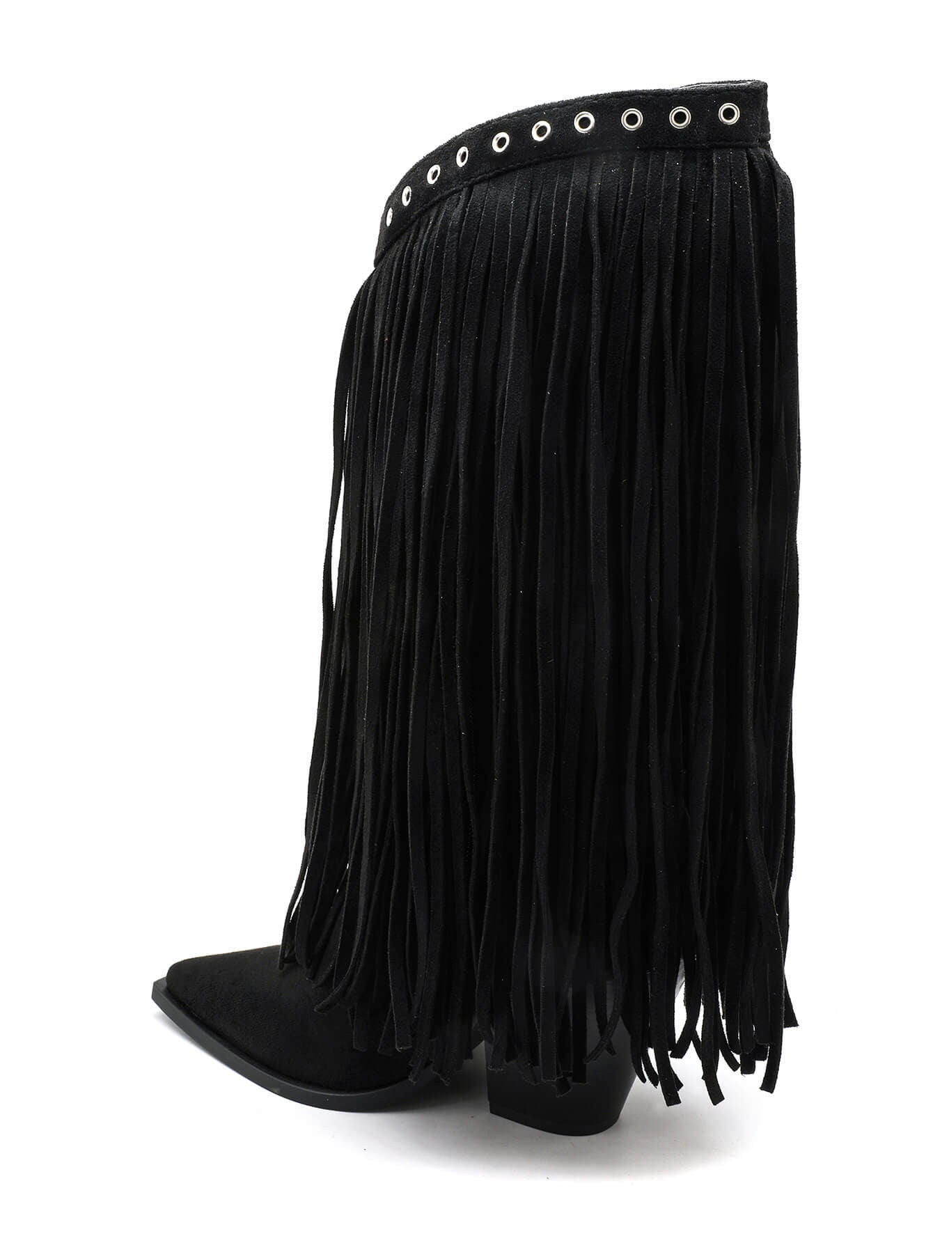 BOTTES NOIRES À FRANGES – STYLE WESTERN TENDANCE - Casualmode.fr
