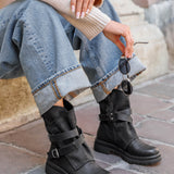 BOTTES NOIRES BIKER – STYLE URBAIN TENDANCE - Casualmode.fr