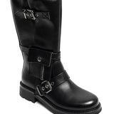 BOTTES NOIRES BIKER – DÉTAILS BOUCLES ET POCHETTE - Casualmode.fr