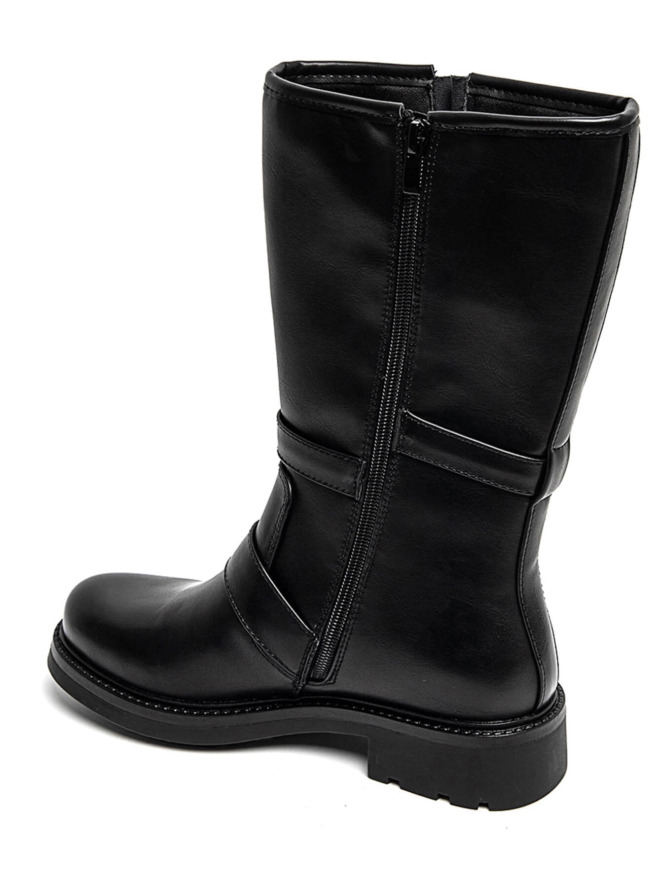 BOTTES NOIRES BIKER – DÉTAILS BOUCLES ET POCHETTE - Casualmode.fr
