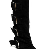 BOTTES NOIRES À GRANDES BOUCLES – STYLE GLAM CHIC - Casualmode.fr