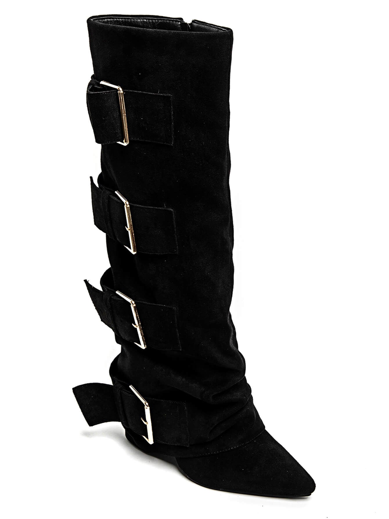BOTTES NOIRES À GRANDES BOUCLES – STYLE GLAM CHIC - Casualmode.fr