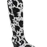 BOTTES IMPRIMÉ VACHE – TENDANCE COWGIRL CHIC - Casualmode.fr