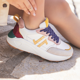 BASKETS MULTICOLORES LACETS VIOLET