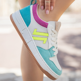 BASKETS FEMME MULTICOLORES – SEMELLE GOMME