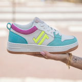 BASKETS FEMME MULTICOLORES – SEMELLE GOMME