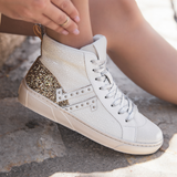 BASKETS FEMME BLANC & OR – MONTANTES