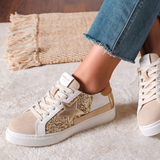 BASKETS BEIGE À ÉTOILE PAILLETÉE