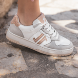 BASKETS BLANCHES DÉTAILS OR ROSE