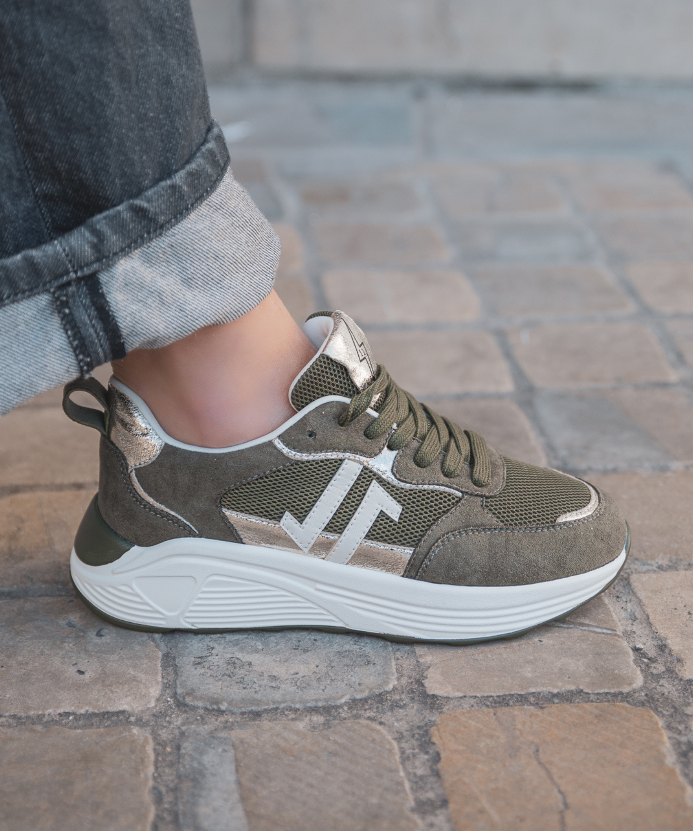 CL11 SNEAKERS - CL95-KHAKI - Casualmode.fr