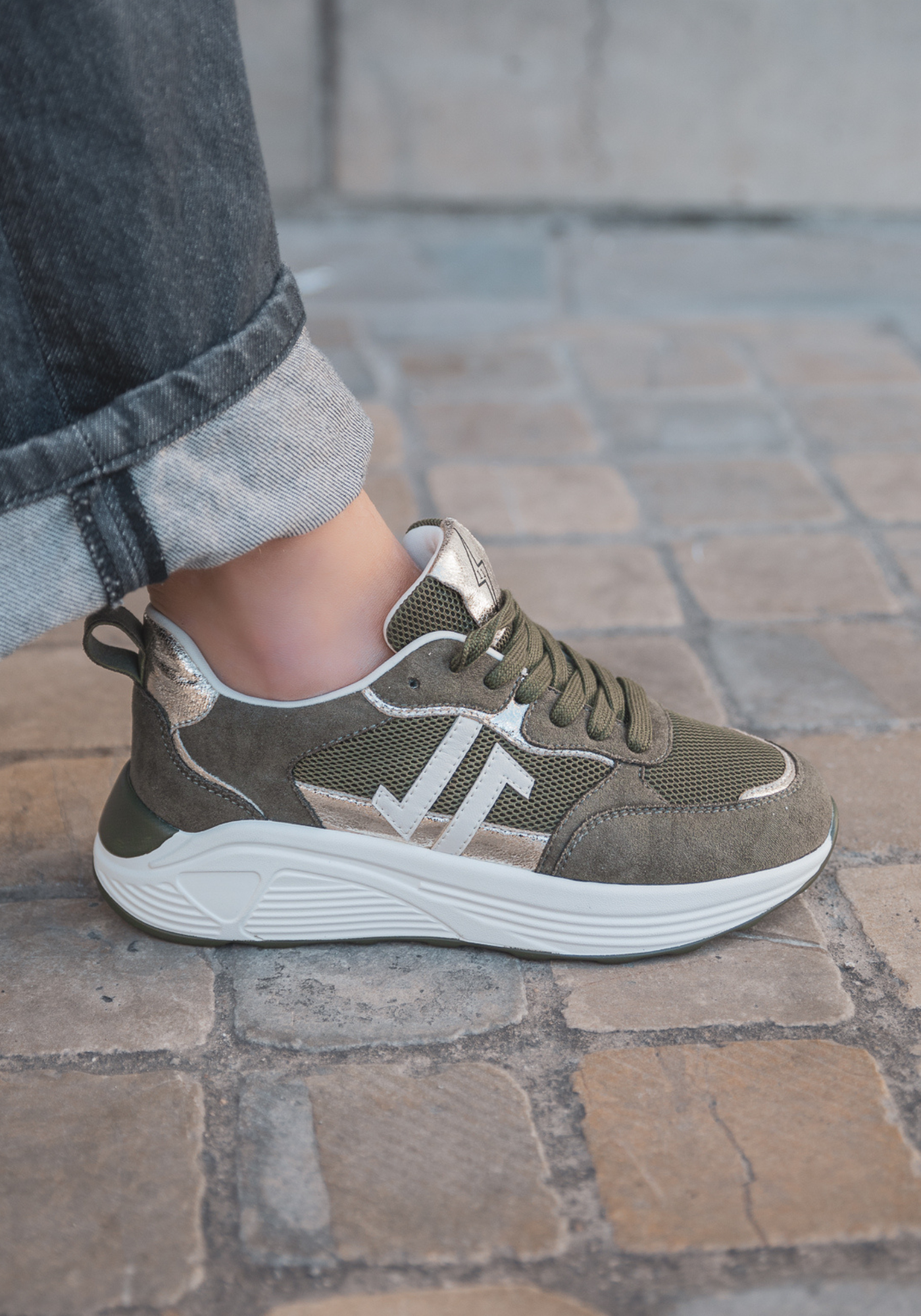 CL11 SNEAKERS - CL95-KHAKI - Casualmode.fr