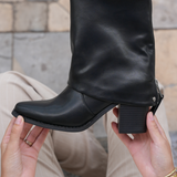 BOTTINES BLACK ZIP – TALON BLOC - Casualmode.fr