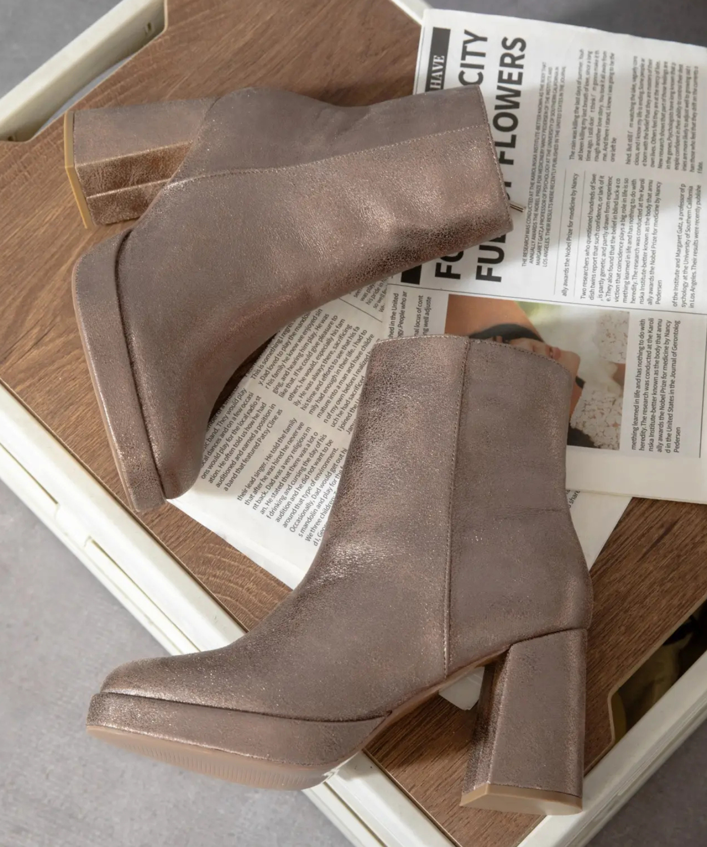 BOTTINES À TALONS MÉTALLISÉES - Casualmode.fr